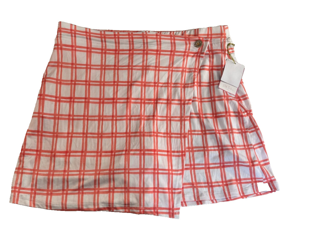 Stella Parker Women's Mid Rise Wrap Skirt Size Large Orange NWT